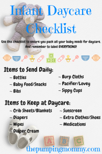 Infant-Daycare-Checklist
