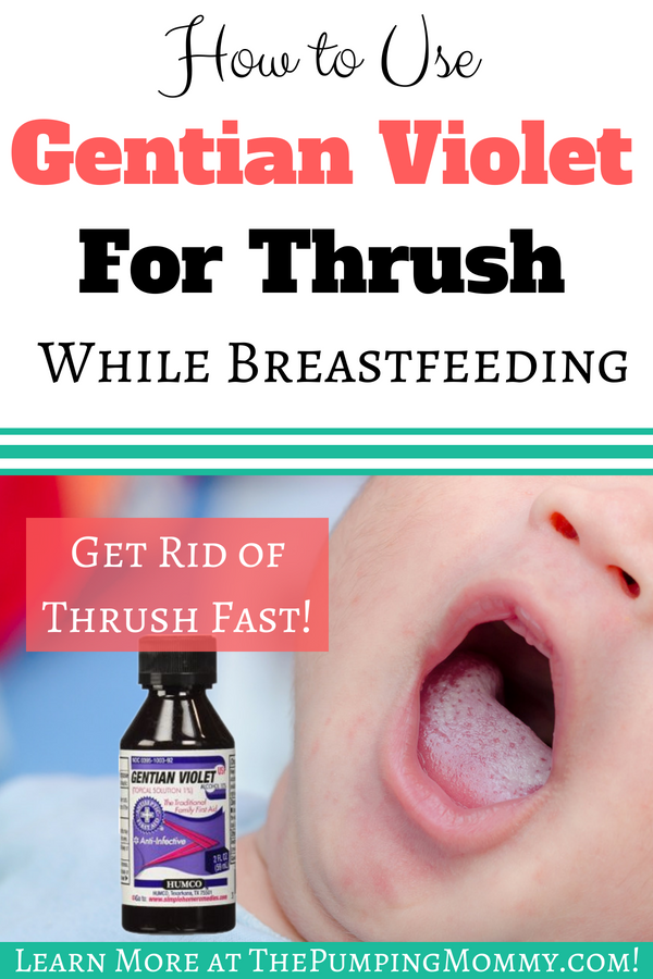 How to Use Gentian Violet for Thrush When Breastfeeding If you are battling thrush while breastfeeding, you might consider this remedy to treat it! Learn how to use Gentian Violet for thrush when breastfeeding! When do you use it, how, how often, and other tips for getting rid of thrush! #Thrush #ThrushWhenBreastfeeding #GentianVioletforThrush #GentianViolet